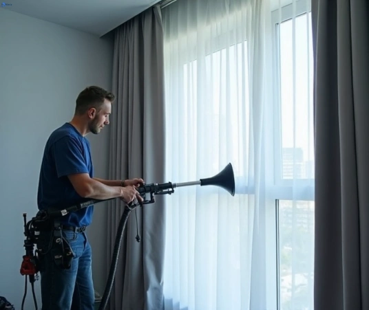 Professional commercial curtain cleaning process equipment Matty Curtain Cleaning freemans-reach-nsw
